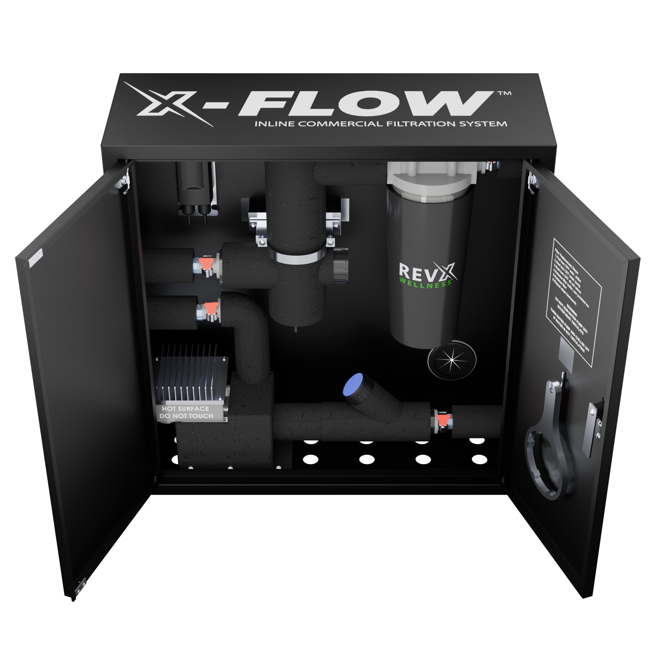RevX X-FLOW cold plunge filtration and UV sterilization system.