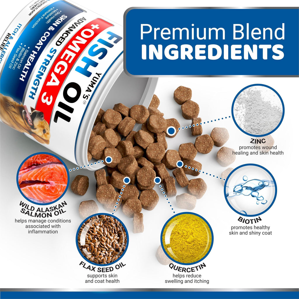 Omega 3 Fish Oil for Dogs Chews Skin and Coat Health by STATESIDE NOVA