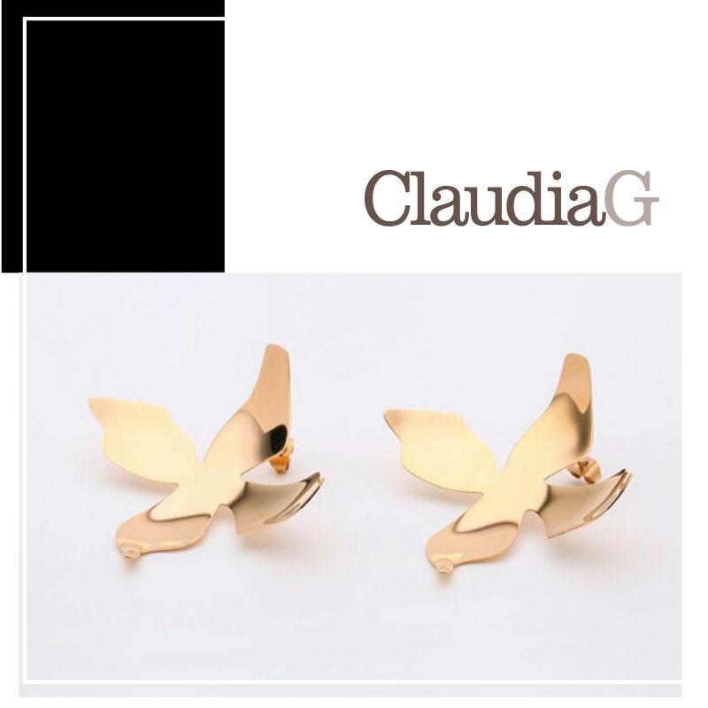 Amelia Floral Earrings Gold Silver Stainless Steel 1.5 Inch Post Back by STATESIDE NOVA
