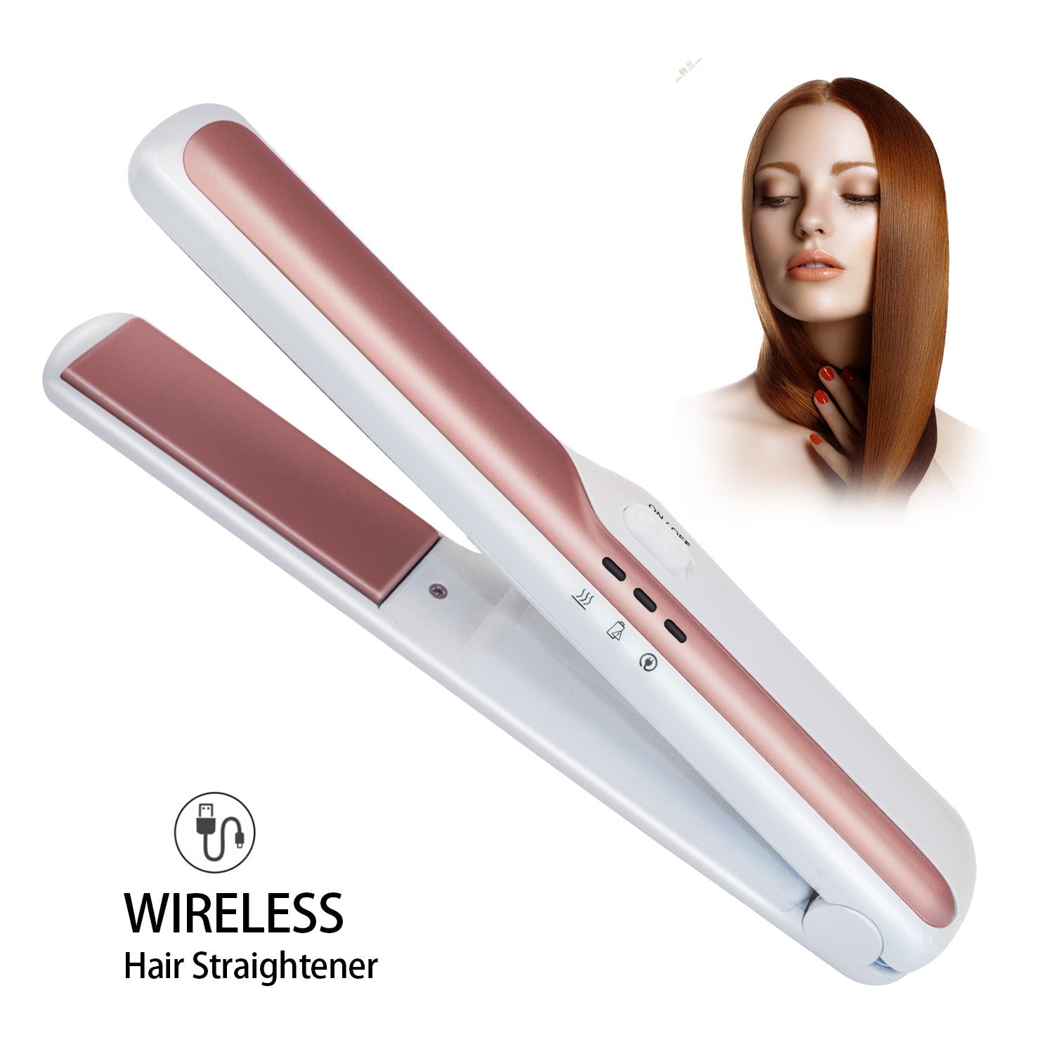 USB-C Rechargeable Cordless Hair Straightener
