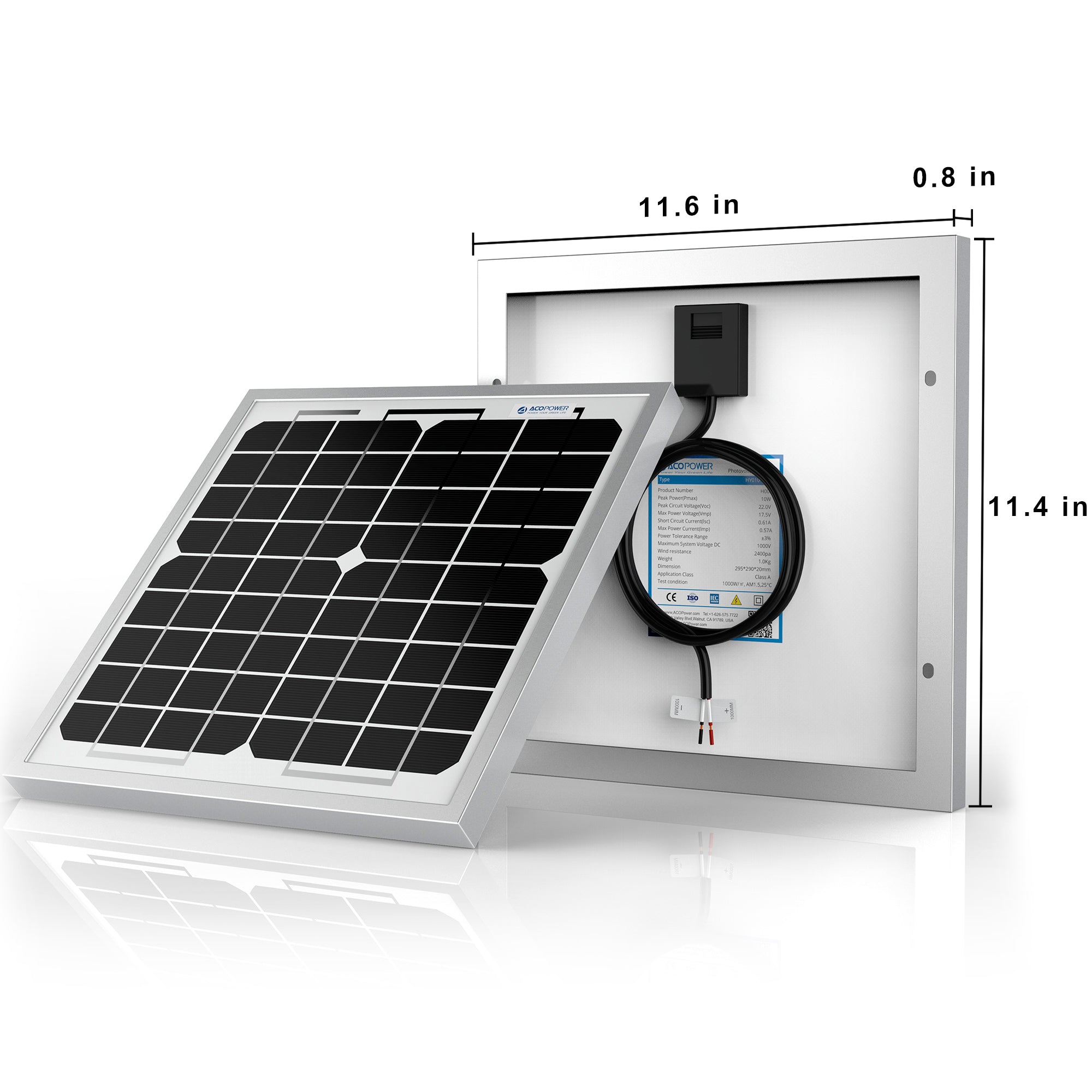 10 watt 12 volt monocrystalline solar panel.