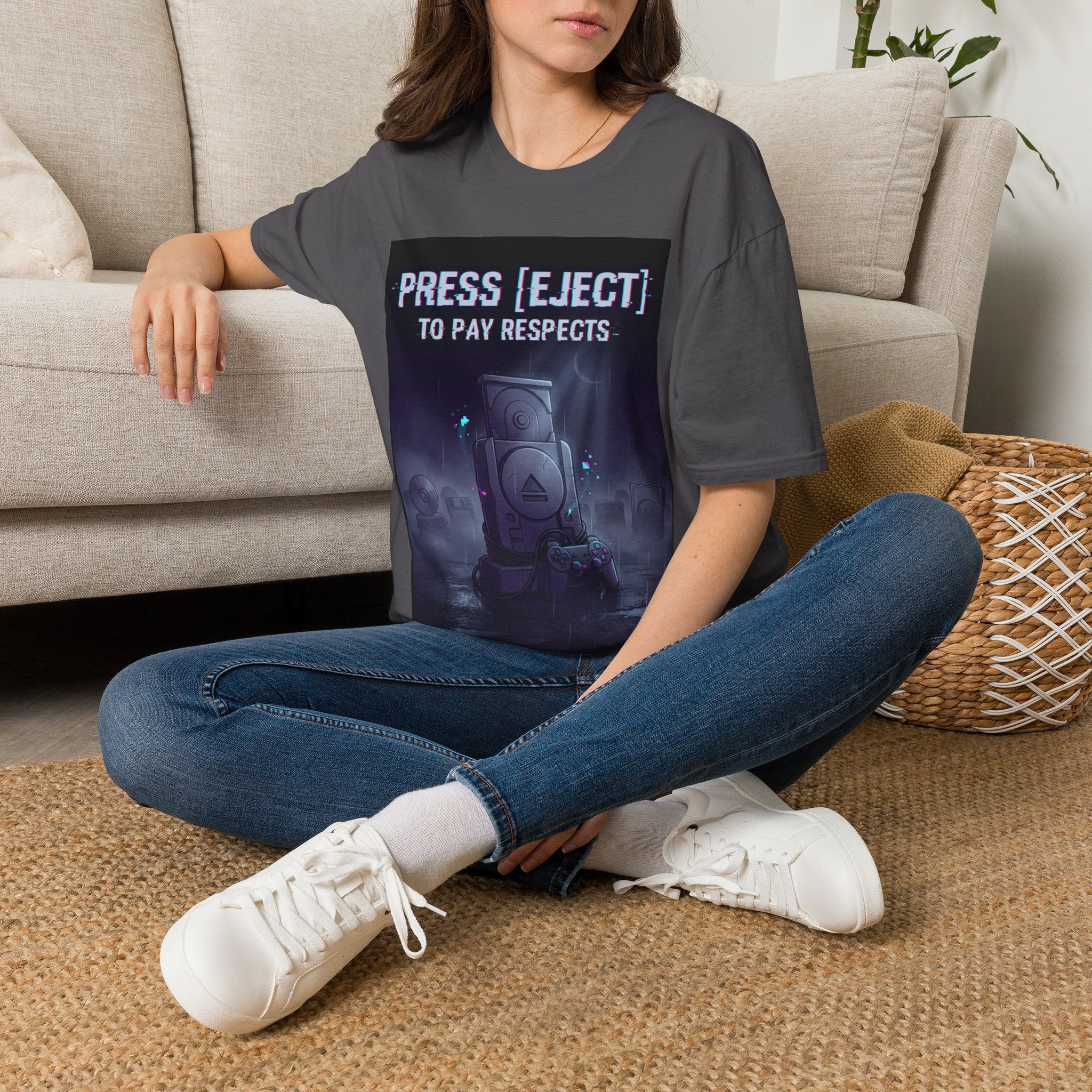 Press [EJECT] To Pay Respects — Retro Gamer Tribute T-Shirt