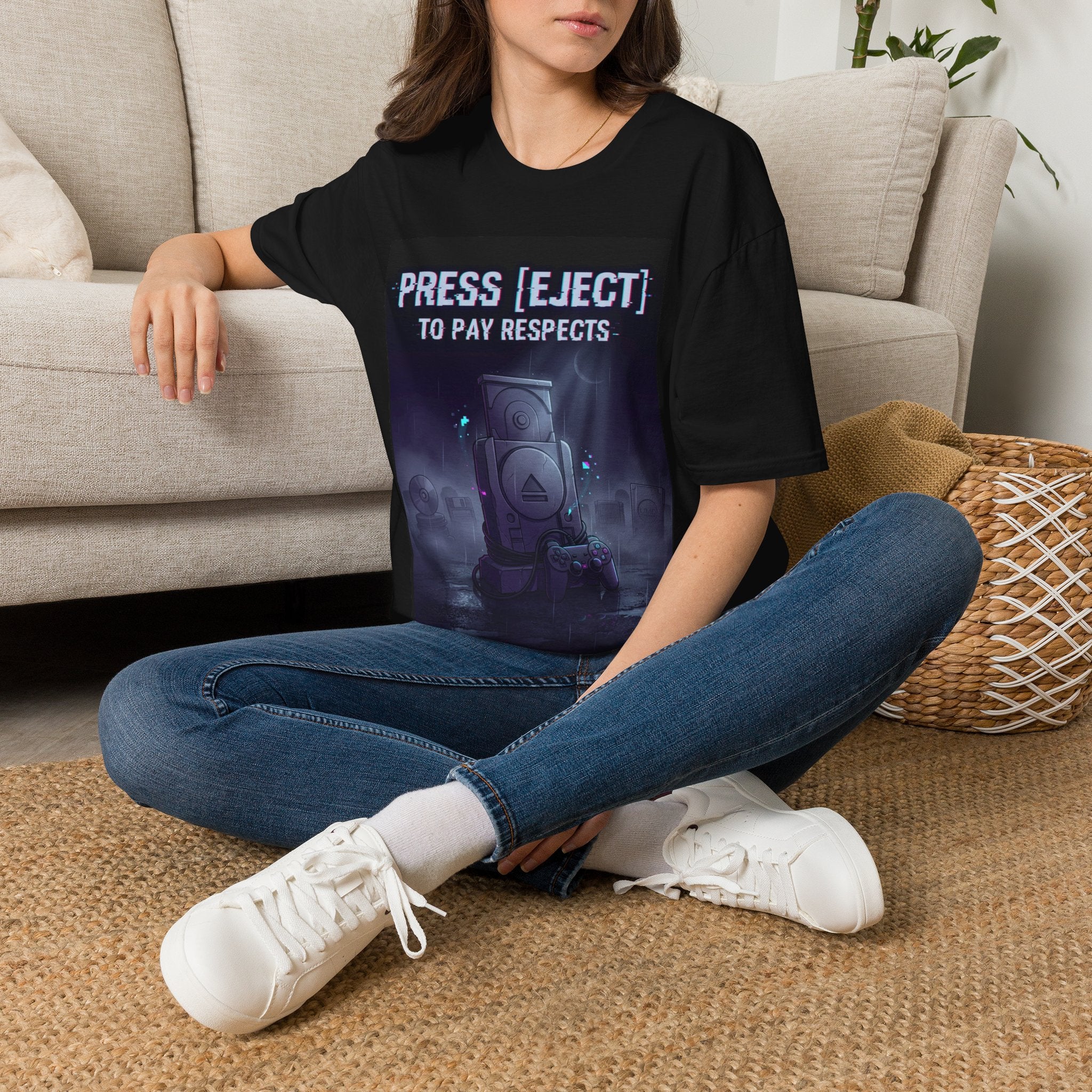 Press [EJECT] To Pay Respects — Retro Gamer Tribute T-Shirt