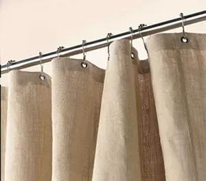 Organic Hemp Shower Curtain for Natural Plastic Free Bath Tub and Stall Sizes Made in USA by Bean Products