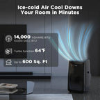 TURBRO Greenland 14,000 BTU WiFi portable air conditioner in black