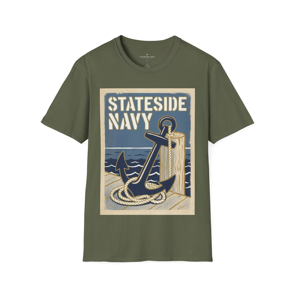 Stateside Navy — Retro Anchor & Dock Graphic Tee