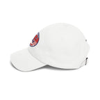 Proudly Born Stateside Dad Cap with embroidered USA patch and curved brim.