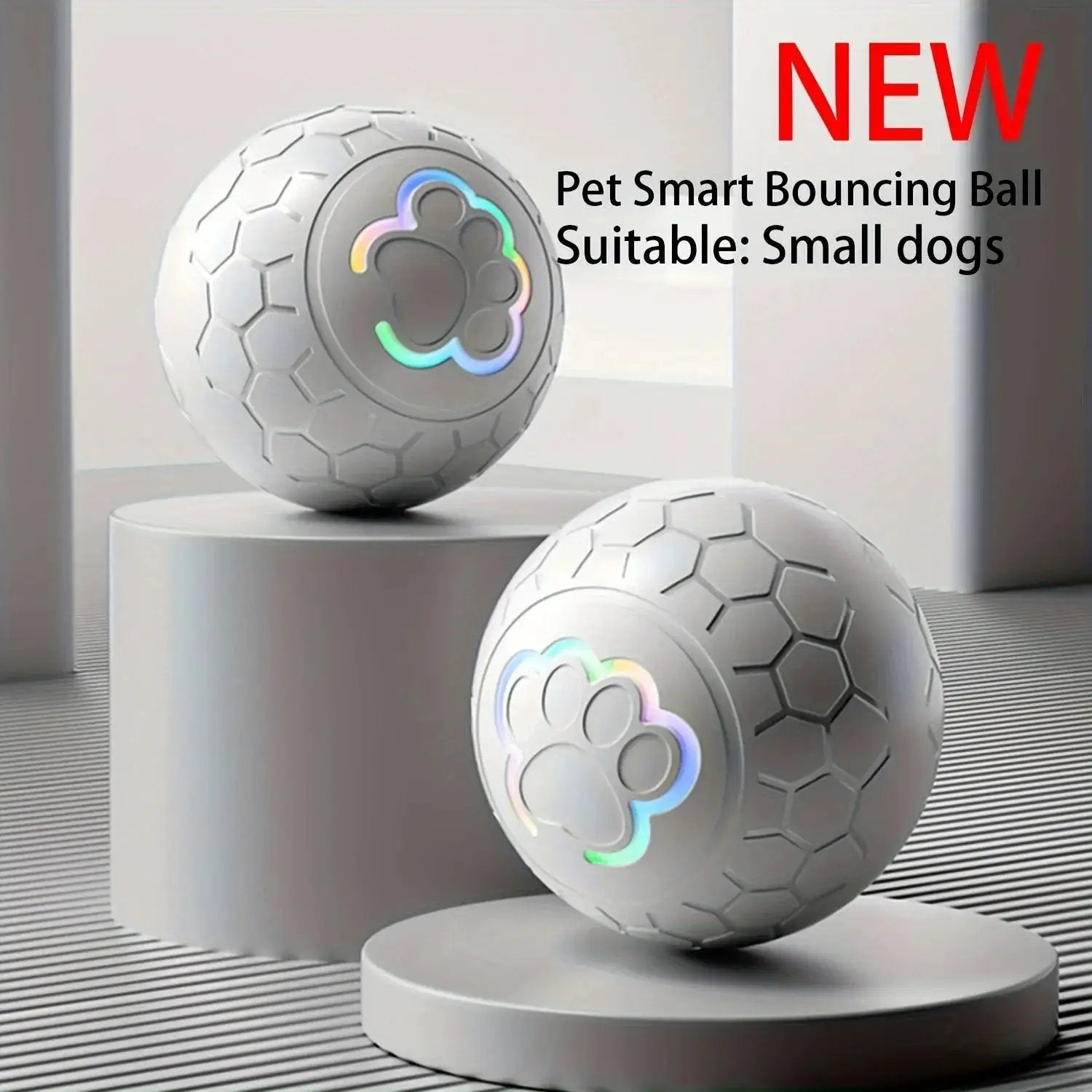 VIP Digital Presence Interactive Pet Toy Ball bite-resistant smart bouncing with paw-print glow (3 shown)