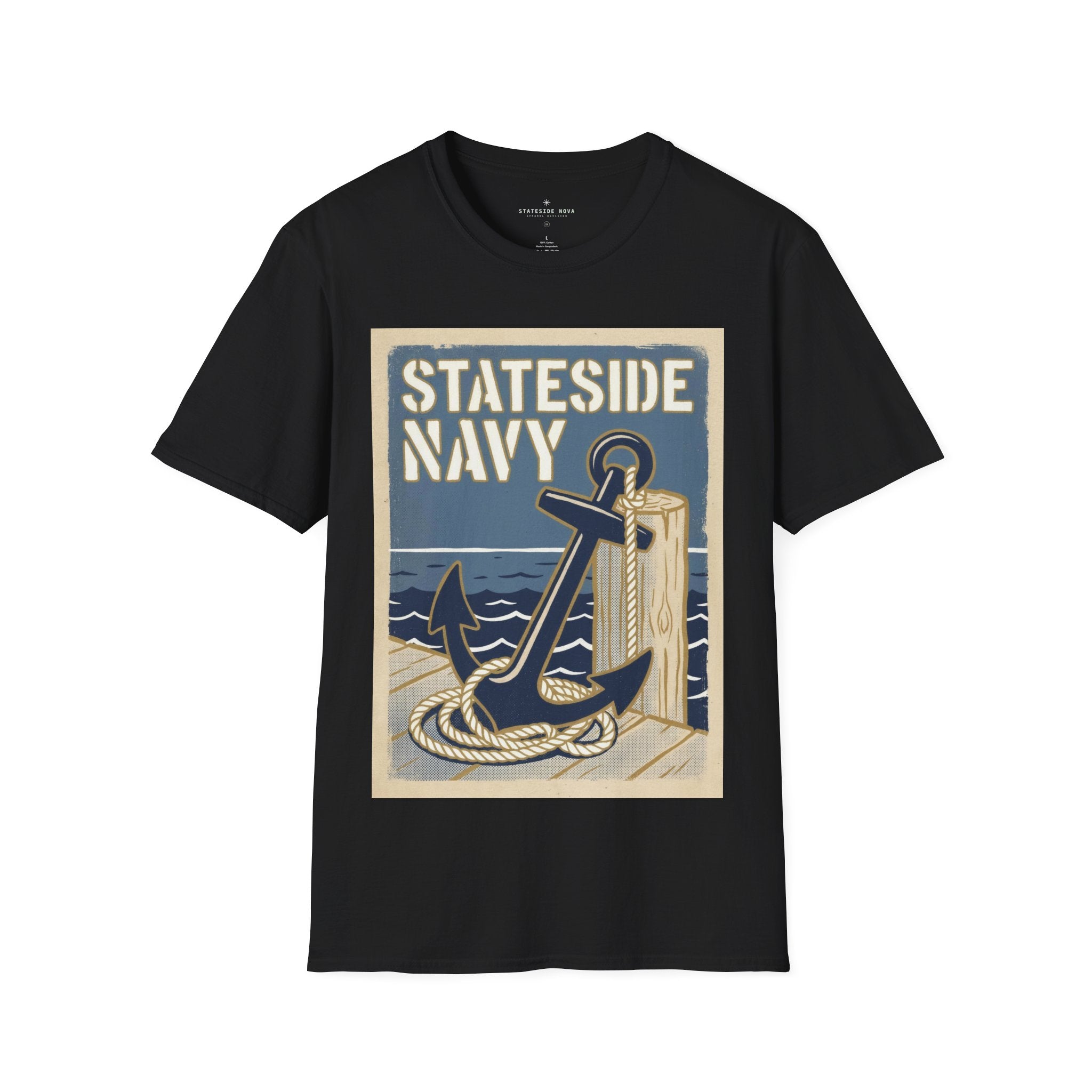 Stateside Navy — Retro Anchor & Dock Graphic Tee