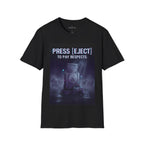 Press [EJECT] To Pay Respects — Retro Gamer Tribute T-Shirt