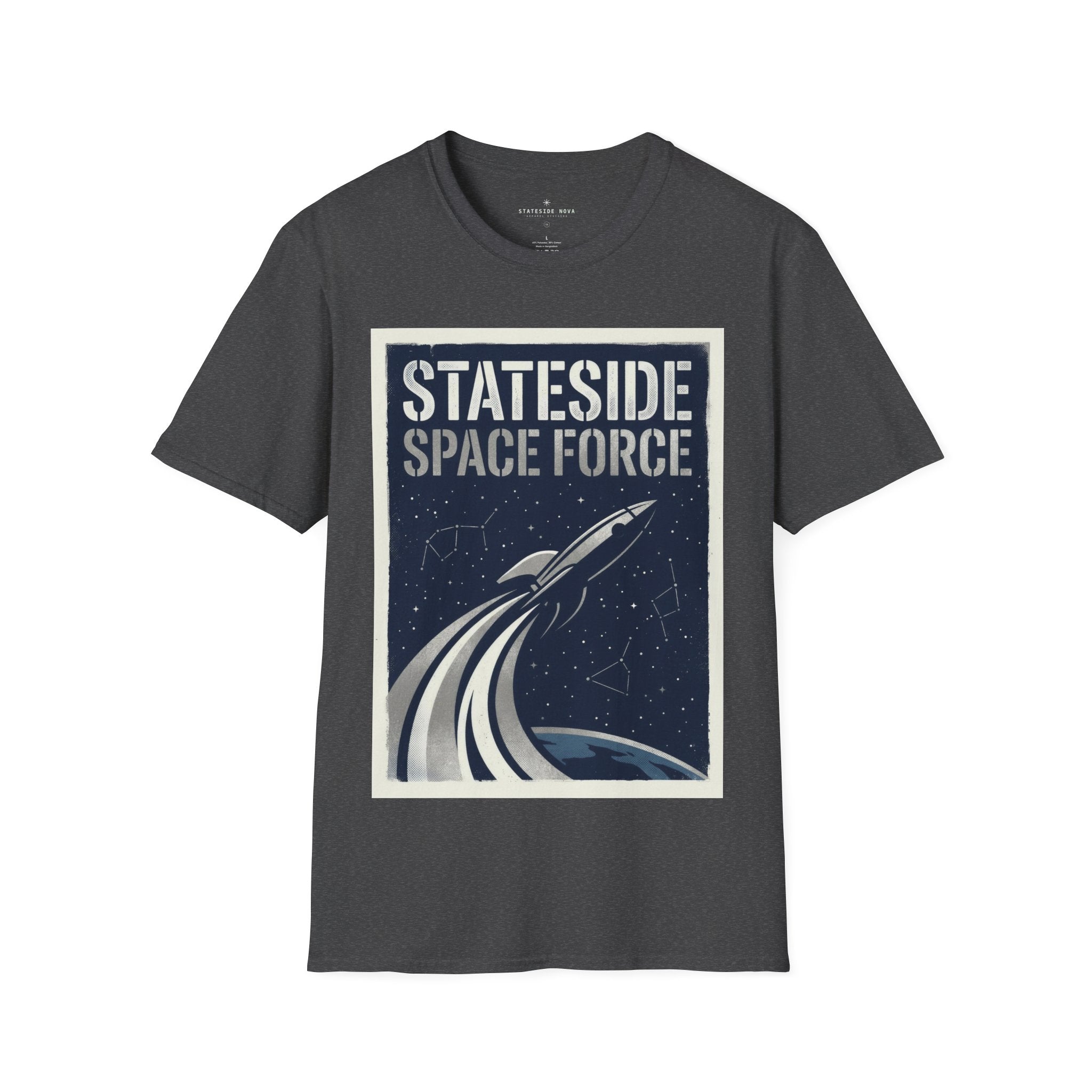 Stateside Space Force — Retro Rocket Poster Tee