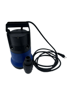 RevX cold plunge drain pump with garden hose attachments.