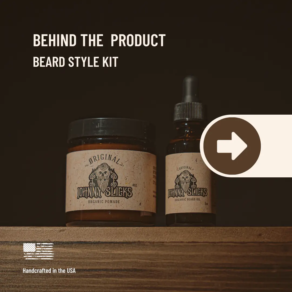 Beard Style Kit Featuring Organic Oil Based Pomade and Other Essentials for All Day Slick Look by Johnny Slicks