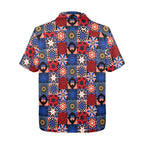 Fourth of July Pattern Mens All Over Print Hawaiian Shirt Patriotic USA Beachwear for Summer by Shell Design Boutique
