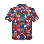 Fourth of July Pattern Mens All Over Print Hawaiian Shirt Patriotic USA Beachwear for Summer by Shell Design Boutique