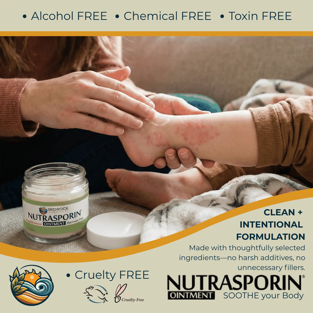 Nutrasporin Ointment 3oz jar by 3rd Rock Essentials; all-natural first aid ointment with 100ppm silver gel.