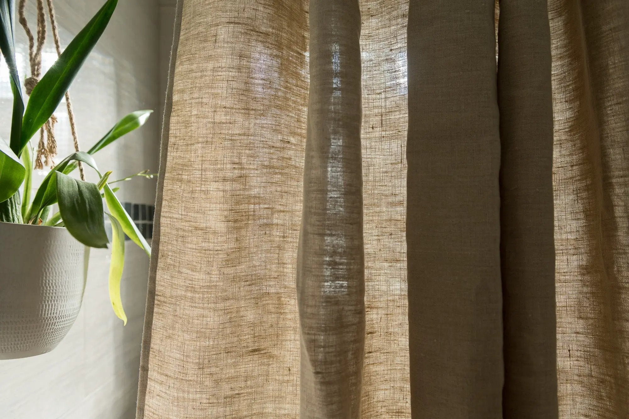 Organic Hemp Shower Curtain for Natural Plastic Free Bath Tub and Stall Sizes Made in USA by Bean Products