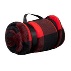 Red buffalo plaid sherpa throw blanket.