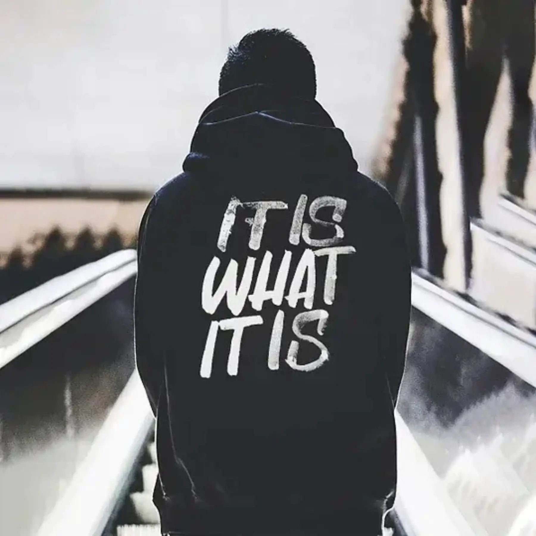Men's It Is What It Is Distressed Print Hoodie For Everyday Casual Comfort And Durable Warmth by Pasimax