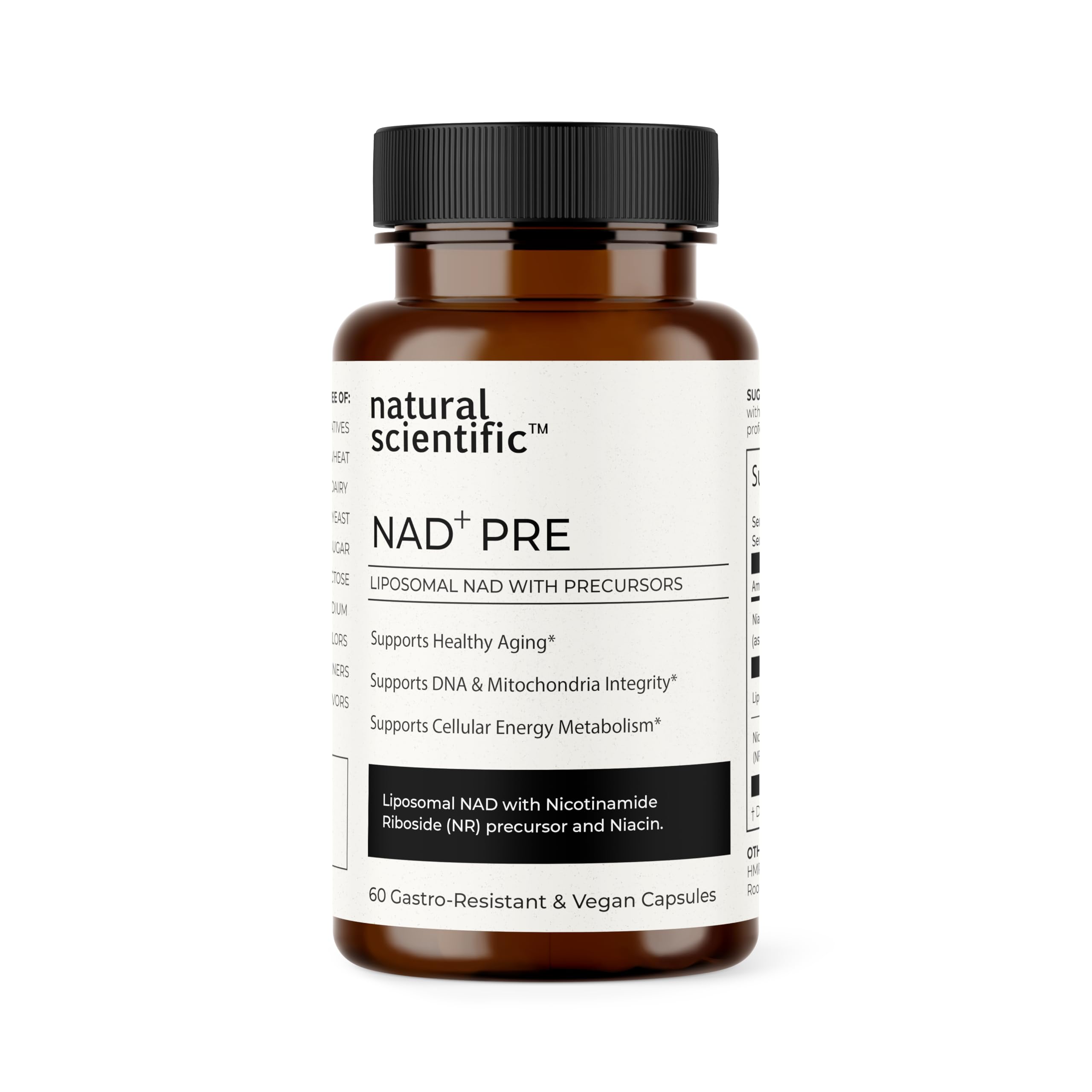 NAD+ PRE liposomal NAD supplement with NR precursor and niacin; 60 vegan capsules