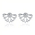 Crystal Rhinestone Earrings Silver With Floral Jacket Accessories Also In Gold by STATESIDE NOVA