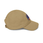Stateside Pride Dad Cap in tan with embroidered USA patch and America 2026 back.