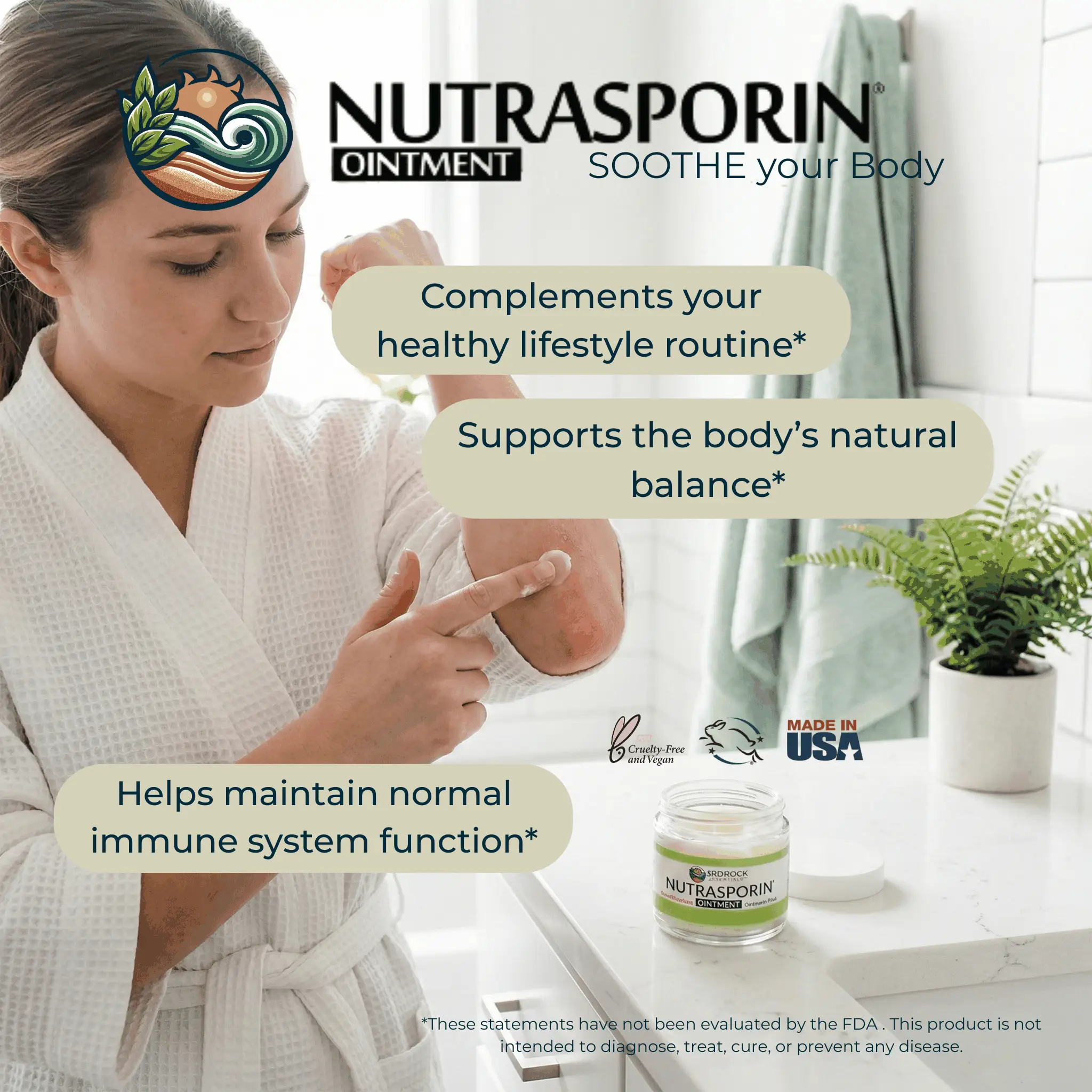 Nutrasporin Ointment 3oz jar by 3rd Rock Essentials, all-natural first aid ointment