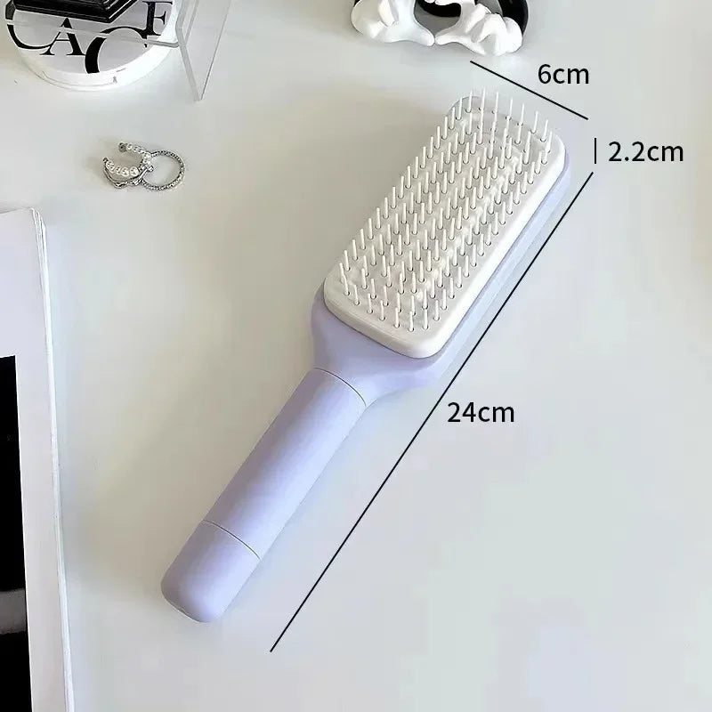 V.I.P Digital Presence automatic self-cleaning rotating hairbrush with anti-static bristles and purple handle