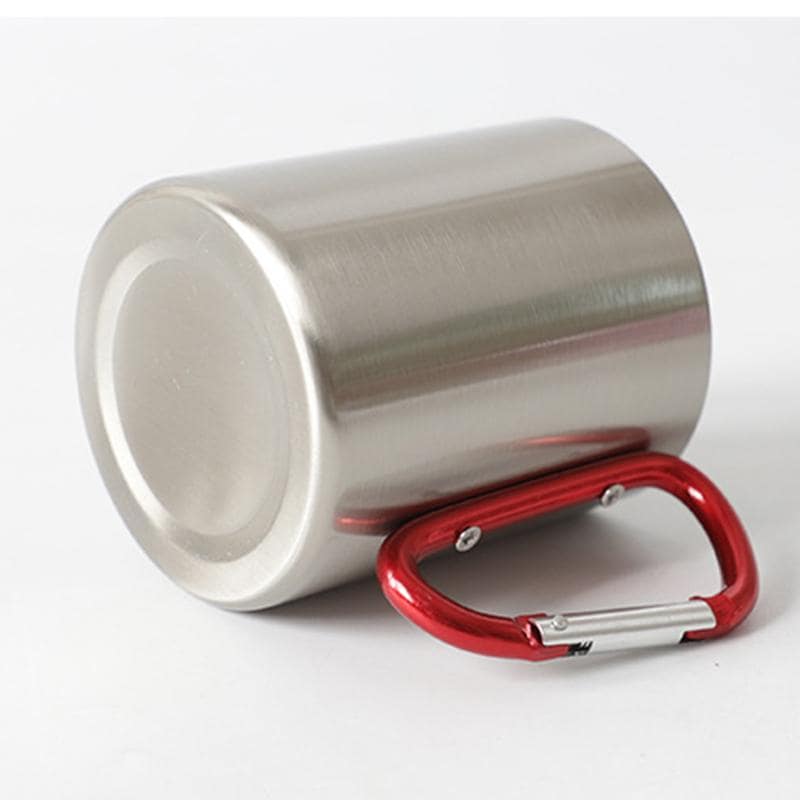 Stainless Steel Double Wall Carabiner Mug 10oz For Camping by STATESIDE NOVA