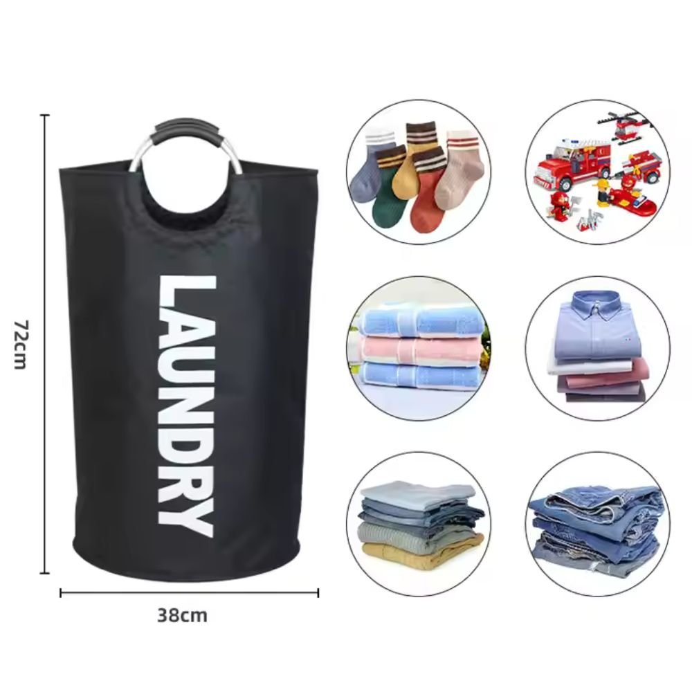 Heavy Duty Fabric Laundry Basket With Aluminum Handle by STATESIDE NOVA