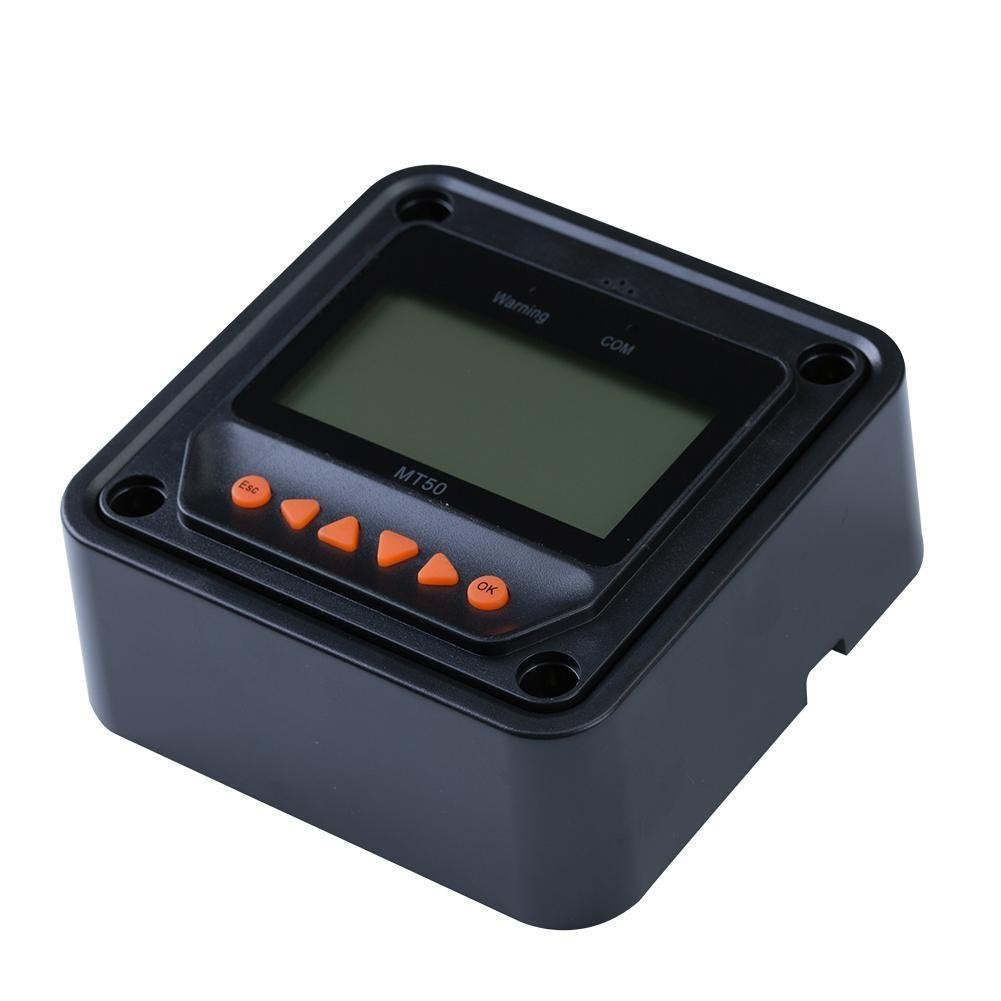 ACOPOWER MT-50 remote meter screen showing solar system data.