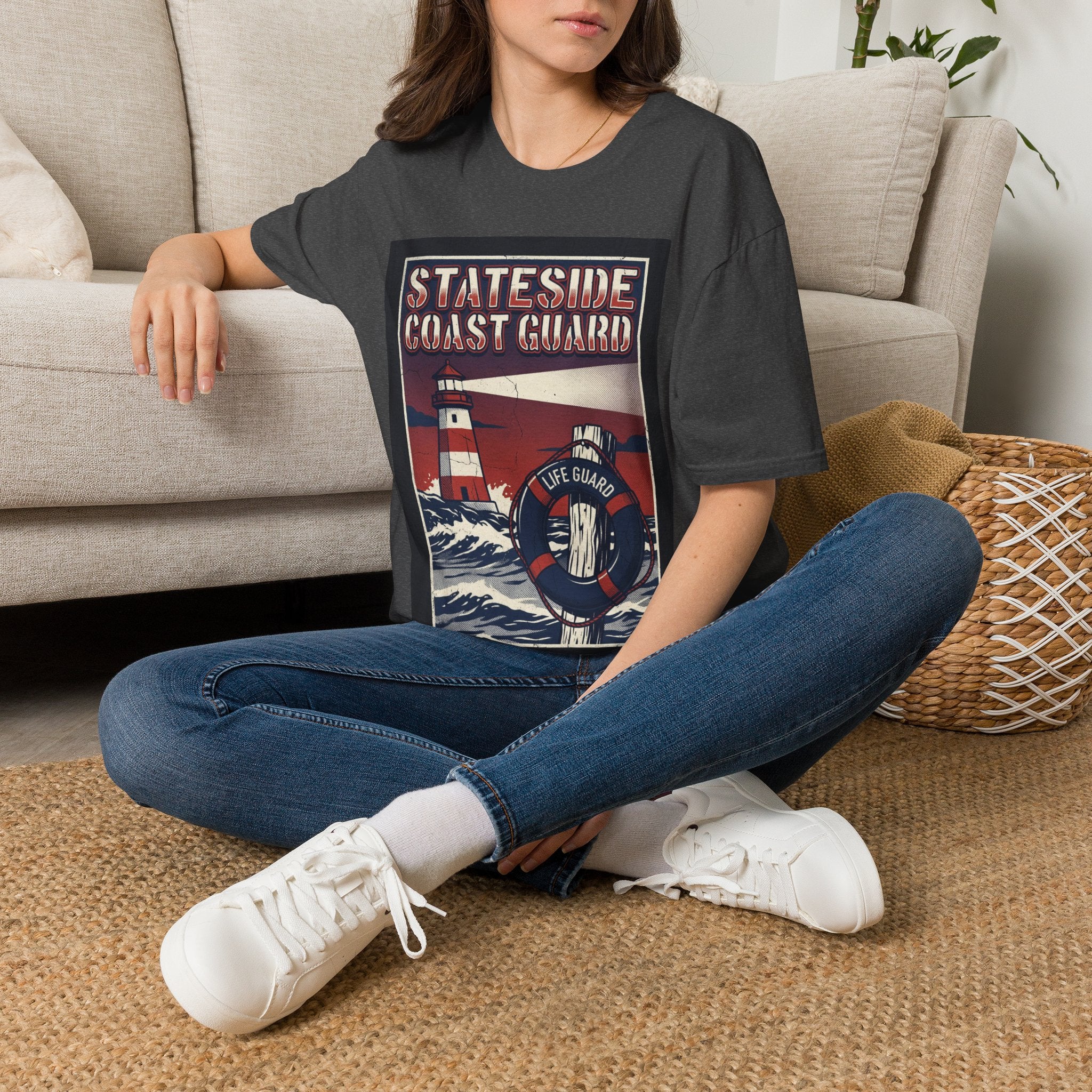 Stateside Coast Guard — Lighthouse & Life Ring Graphic Tee