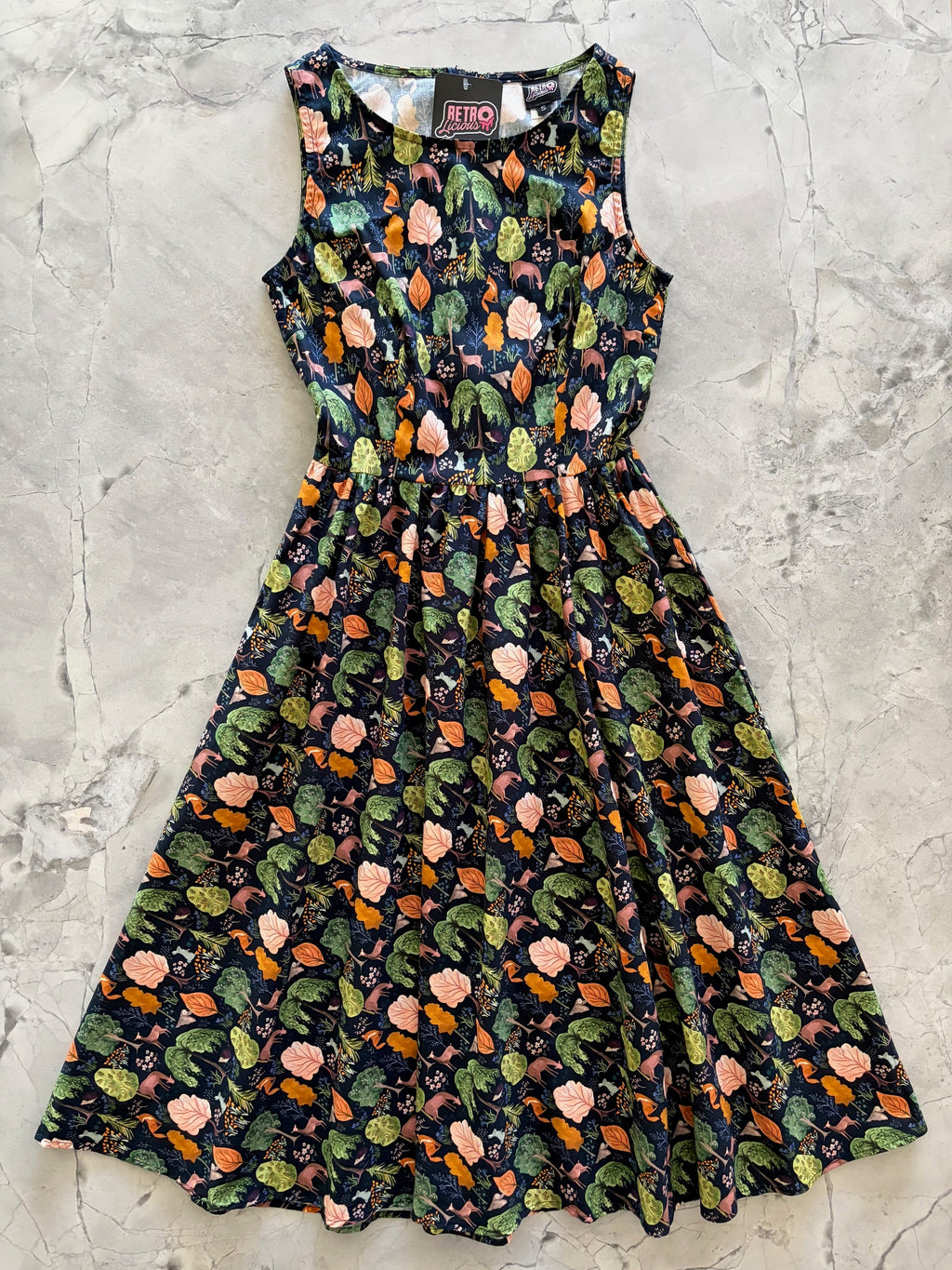 Woodland Midi Dress in Navy