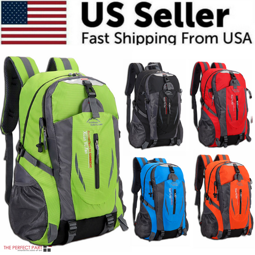 40L travel backpack for camping, hiking, and school.