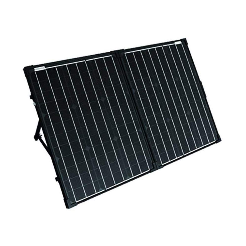 ACOPOWER PTP 100W all-black monocrystalline portable solar panel briefcase.