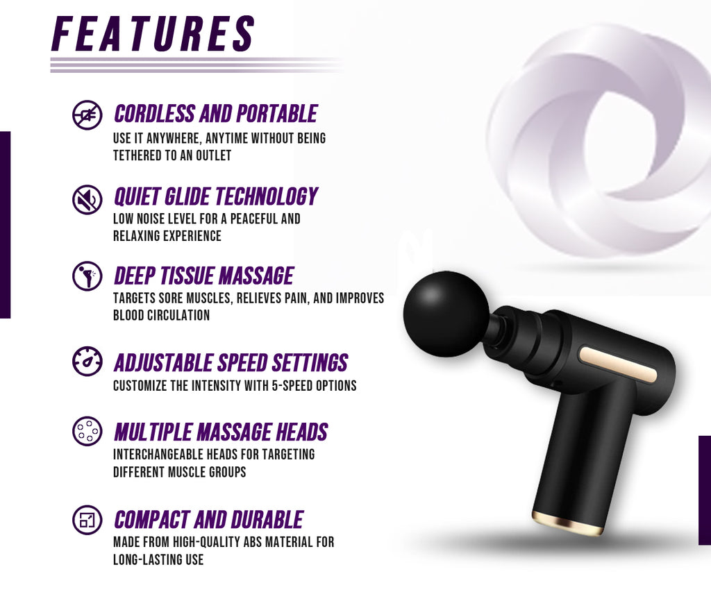 Cordless Muscle Massage Gun for Deep Percussion Therapy and Pain Relief by STATESIDE NOVA