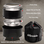 Pluto R19-PG Smokeless Outdoor Fire Pit -  Painted Black