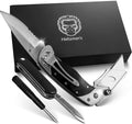 Holtzman's Gorilla Survival folding utility knife with dual blades and belt clip gift set