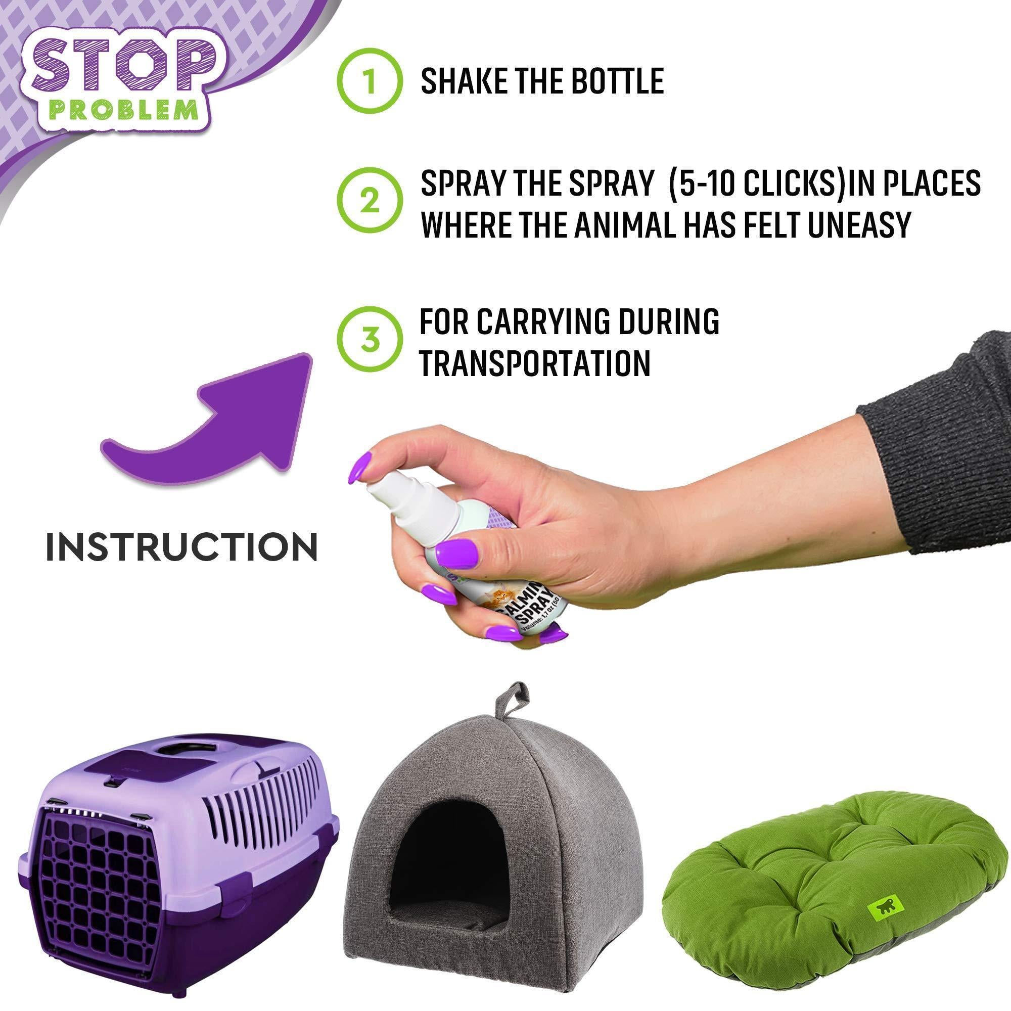 Calming Pheromone Spray Scratch Deterrent For Cats Travel Stress Relief by STATESIDE NOVA