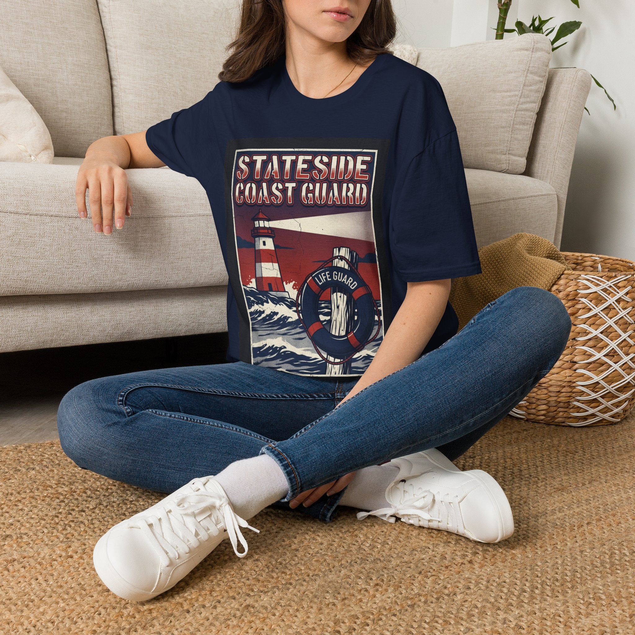 Stateside Coast Guard — Lighthouse & Life Ring Graphic Tee