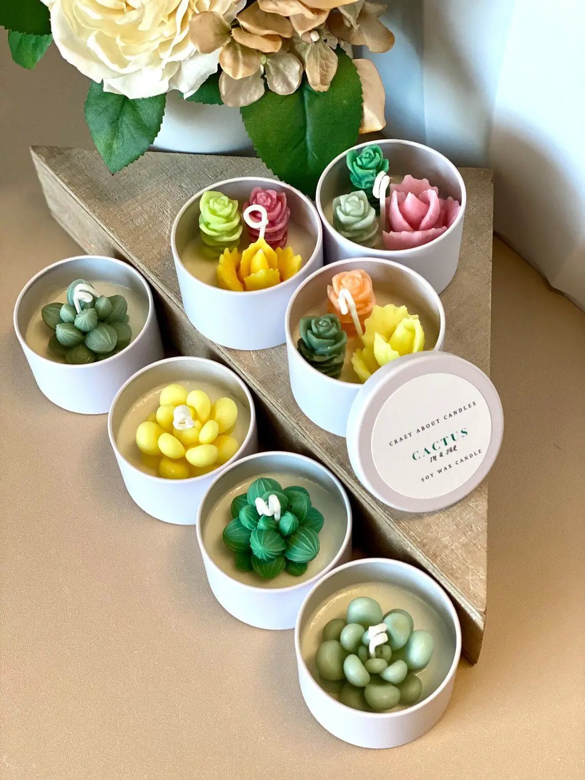 Cactus In A Jar Handmade Scented Soy Wax Candle Gift by STATESIDE NOVA