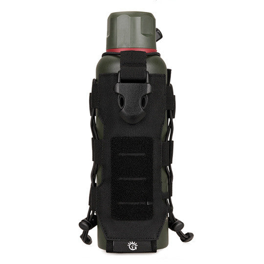 Shopwithnoble.com portable water bottle carrier bag with black polyester sleeve and handle