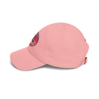 Stateside Pride dad cap pink with embroidered USA patch and America 2026 back, by Printify
