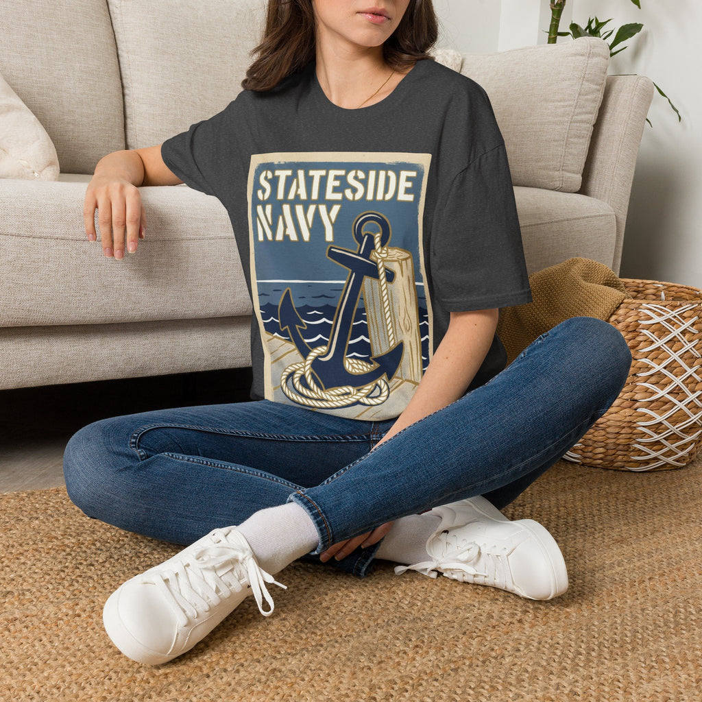Stateside Navy — Retro Anchor & Dock Graphic Tee