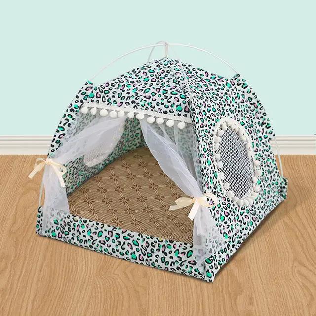 Comfy Calming Pet Tent Bed for Small Dogs and Cats, leopard print, by Furr Baby Gifts