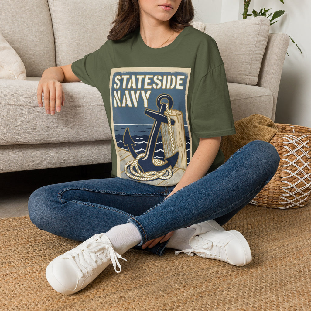 Stateside Navy — Retro Anchor & Dock Graphic Tee