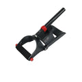 Hand grip exerciser trainer with adjustable tension, anti-slip black device with red adjustment knobs