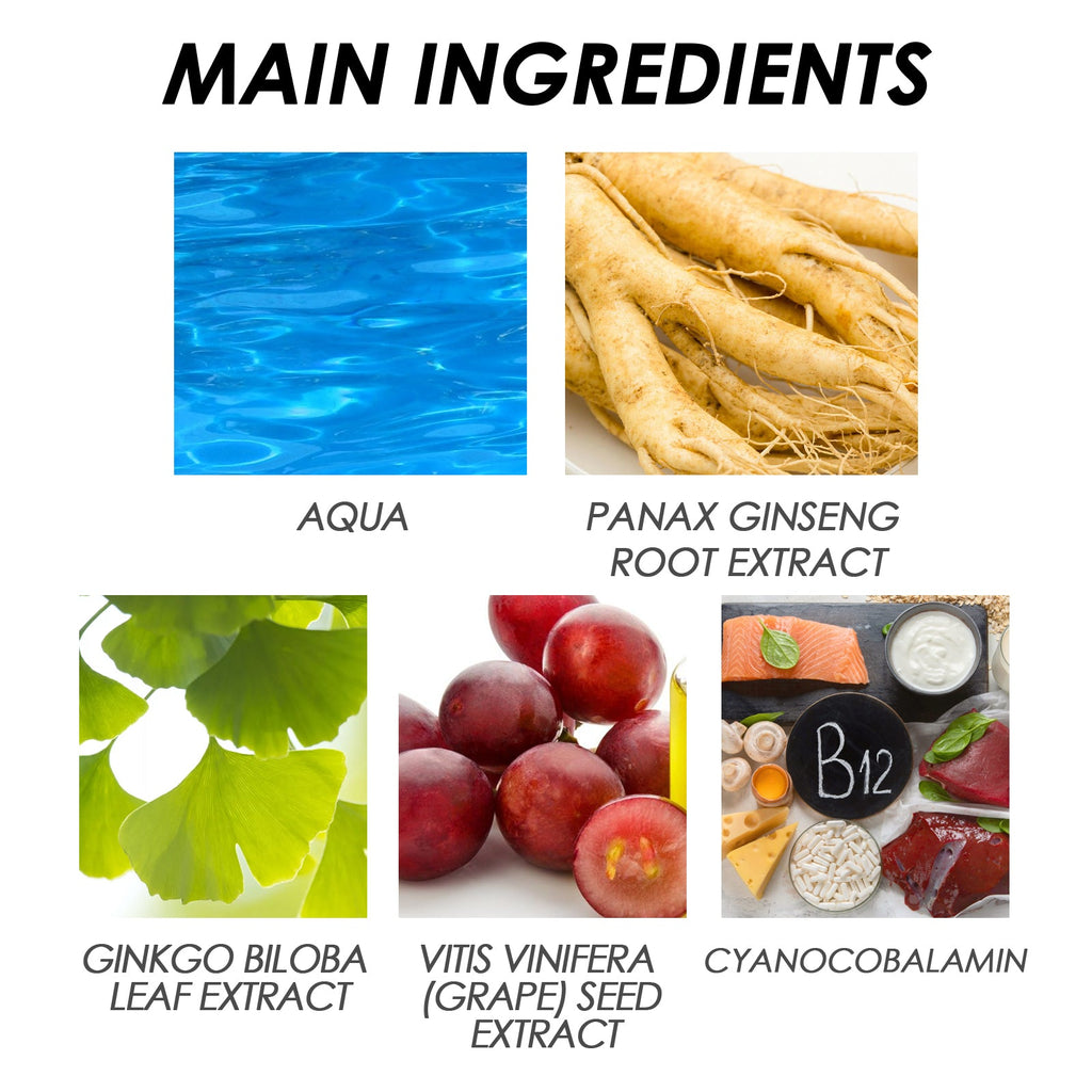 Men's supplement drops; ingredients include aqua, panax ginseng, grape seed extract; VIP Digital Presence