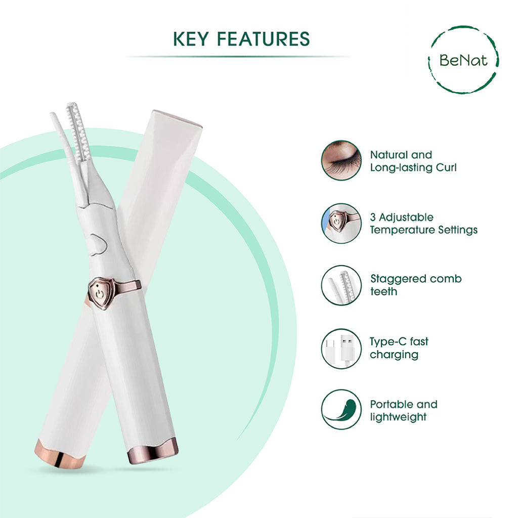 Rechargeable Electric Eyelash Curler With Gentle Heat For Long Lasting Curl by STATESIDE NOVA