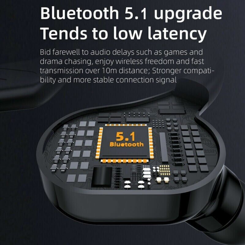 Bluetooth 5.1 Wireless Earbuds With Ear Hook Stereo Headphones by STATESIDE NOVA
